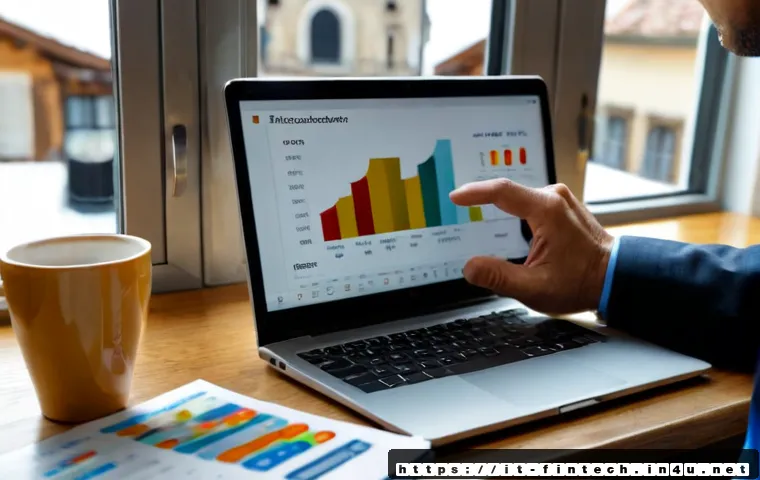 AI 주식 종목 추천 시스템 - Photorealistic Italian home office scene, middle-aged investor reviewing an AI-powered stock recomme...